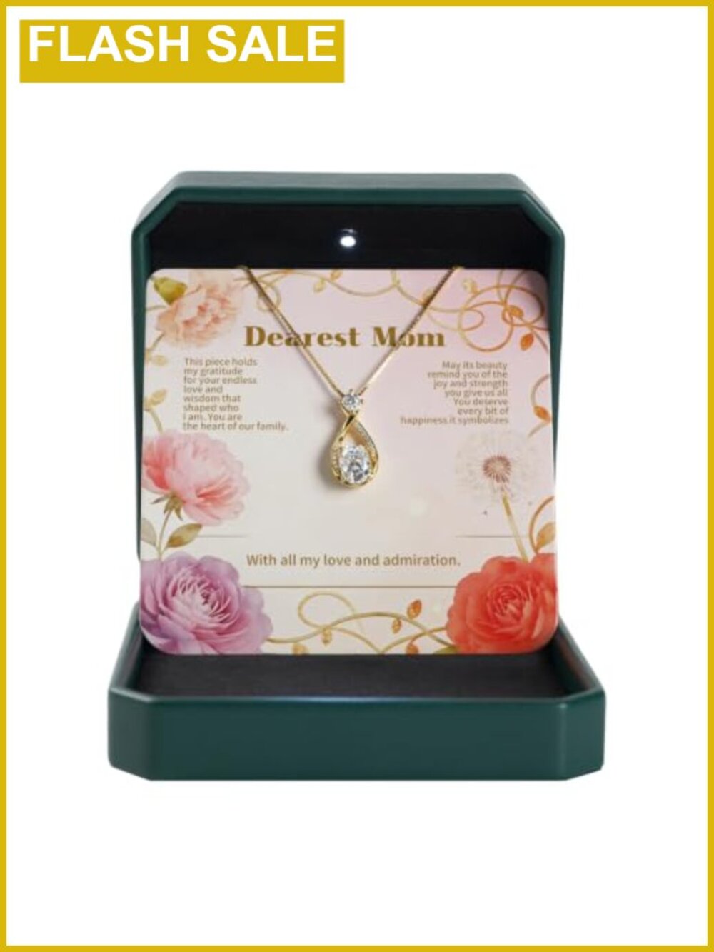 Moissanite Infinity Necklace 925 Silver 18K Gold Plated Pendant Gift